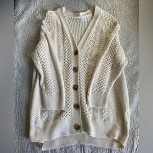 Aerie Long Cable Knit Sweater - Cream
